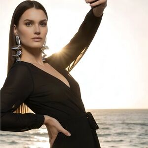 35. The Room Wrap Tie Dress - Black